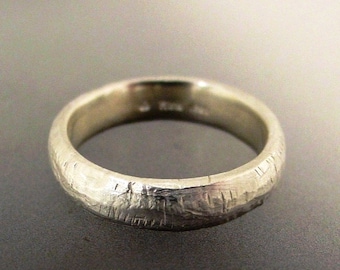 Mens Wedding Band, Rustic Textured Silver Wedding Ring, Wide Silver Band, Mans Ring, Made to order in your size