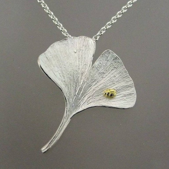 ネックレス・ペンダント Gold Woven Leaf Necklace Sage 16