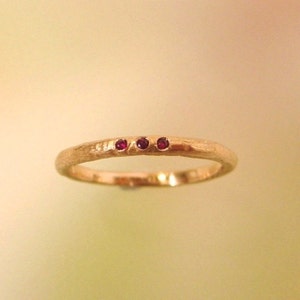 Rose Gold Ruby Wedding Band, Stacking Ring, Wedding Ring, Engagement ...