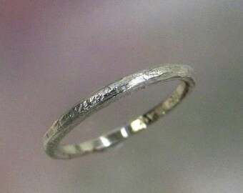 Ladies Textured Silver Wedding Band, Womens Silver Stacking Ring, Thin Sterling Band, Silver Ring, Made to Order