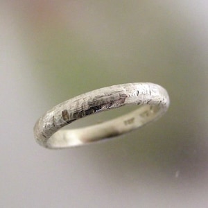 Rustic Silver Wedding Band, Mens Wedding Ring, Unique Ring, Textured Silver Ring, Made to order in your size