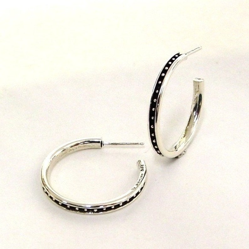 Beaded Hoop Earrings Sterling Earrings Silver Hoop Earrings Made to order