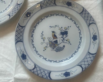 Wedgwood China Volendam Dinner Plate Set of 2 Floral Birds Romantic Nature