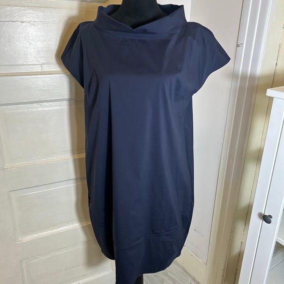 Brunello Cucinelli, Women's Brunello Cucinelli Navy Sheath Dress XL Quiet Luxury Capsule Minimalist