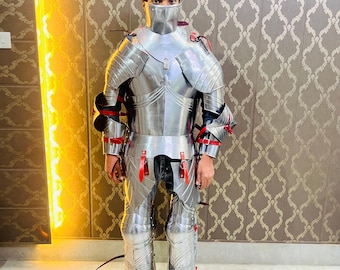 Black Knight Suit of Armor Full Size Aged Antiqued Finish Armor