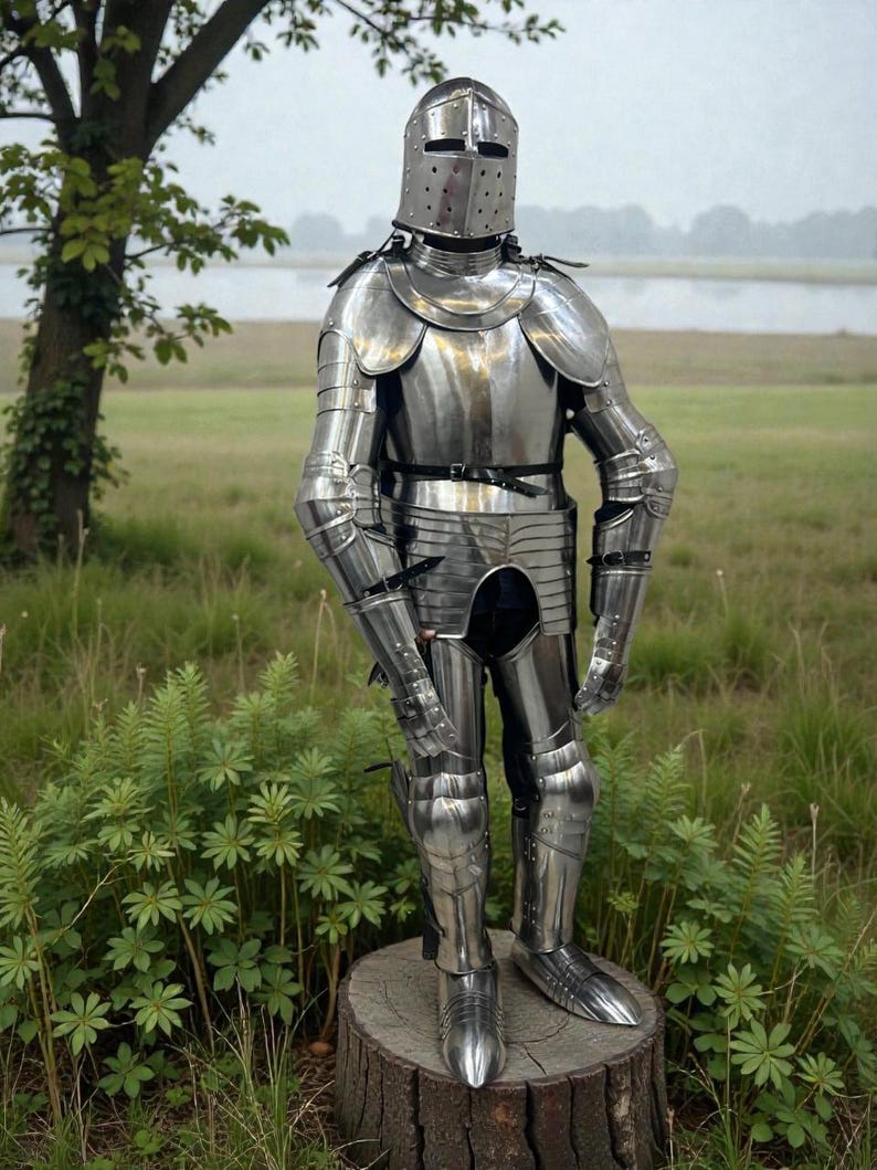 Medieval Gothic Full Plate Armor Suit: Full Body Steel Knight Costume ...