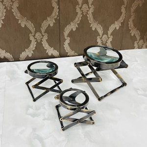 Lupa ajustável vintage em latão - Ótima opção para presente