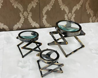 Justerbart förstoringsglas i vintagemässing - Bästa presenten