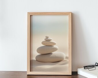 Stacked Rocks Art Print, Digital Print, Nature Art Prints, Home and Wall Decor, Wall Art, Instant Printable Art, Rock Wall Art