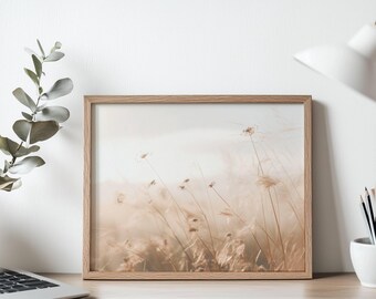 Golden Wildflowers Art Print, Digital Print, Nature Art Prints, Home and Wall Decor, Wall Art, Instant Printable Art, Flower Wall Art