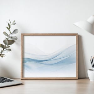 Blue Ripples Art Print, digitale print, abstracte kunst wordt afgedrukt, huis- en wanddecoratie, kunst aan de muur, instant afdrukbare kunst, minimalistische kunst aan de muur, minimalistische kunst aan de muur