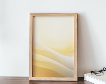 Impresión artística de ondas amarillas, impresión digital, impresiones artísticas minimalistas, decoración de paredes y hogar, arte de pared, arte imprimible al instante, arte de pared abstracto