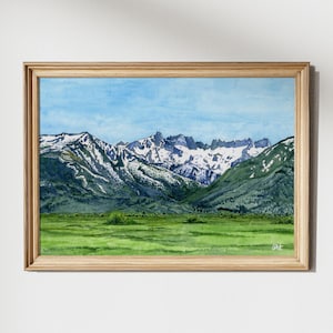 Eastern Sierra Nevada Watercolor Art Print: USA Travel Poster