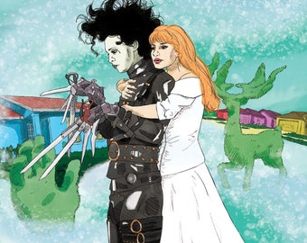 EDWARD SCISSORHANDS "The Lovers" Tarot Print