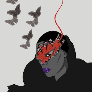 Grace Jones/Philip Treacy Illustration - Butterfly