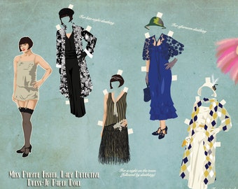 Miss Fisher Paper Doll Illustration Poster