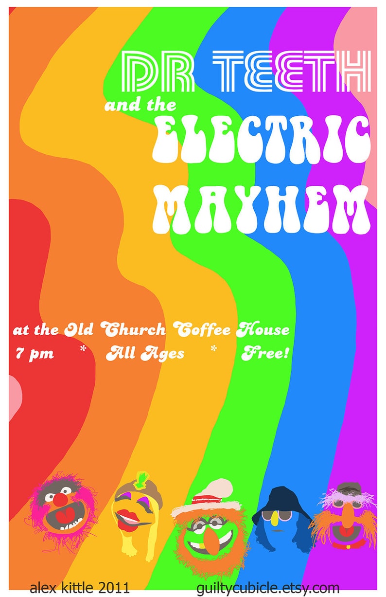 Dr Teeth and the Electric Mayhem Gig Poster THE MUPPET MOVIE Etsy