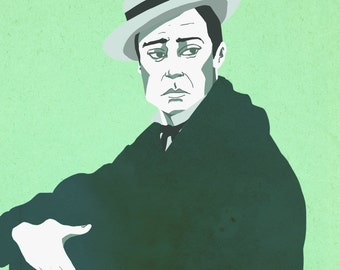 Buster Keaton Digital Portrait Print