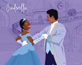 Cinderella Illustration Print