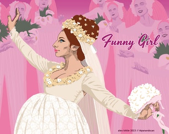 Funny Girl Illustration Print