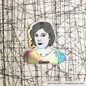 Greta Gerwig Holographic Sticker