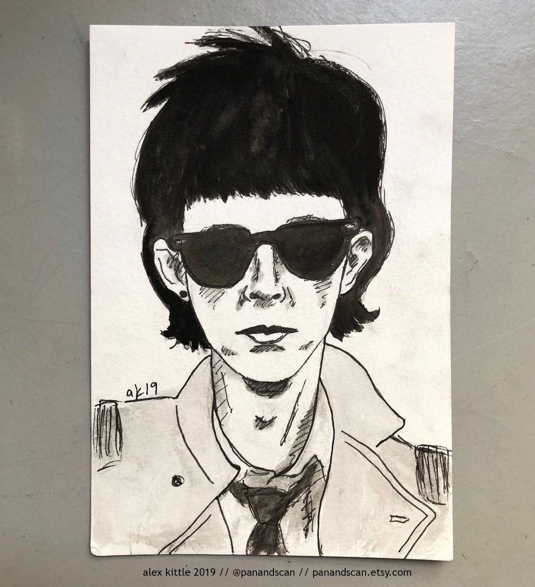 Ric Ocasek the Cars Mini Ink Drawing - Etsy