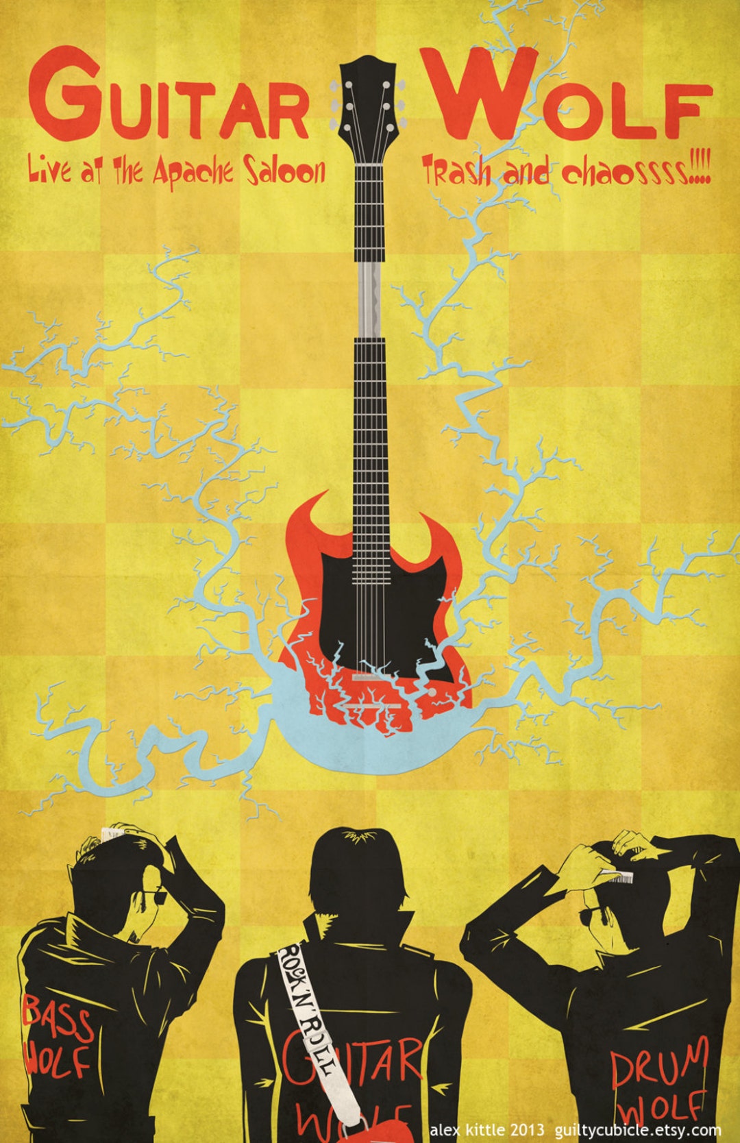 HR/HM L Alex tatoo ＮＹ　ジプシー　BAND ポスター Guitar Wolf Gig Poster (WILD ZERO) - Etsy