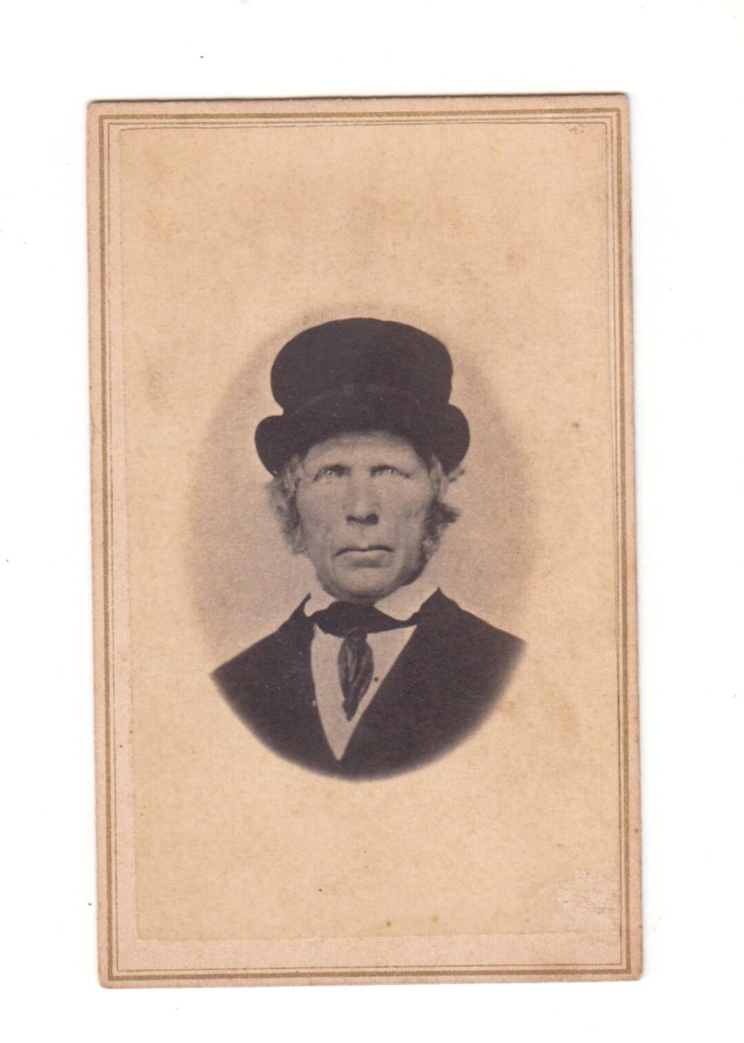 Antique 1800s CDV Photo Older Man Wears Top Hat Fashion Carte De Visite ...