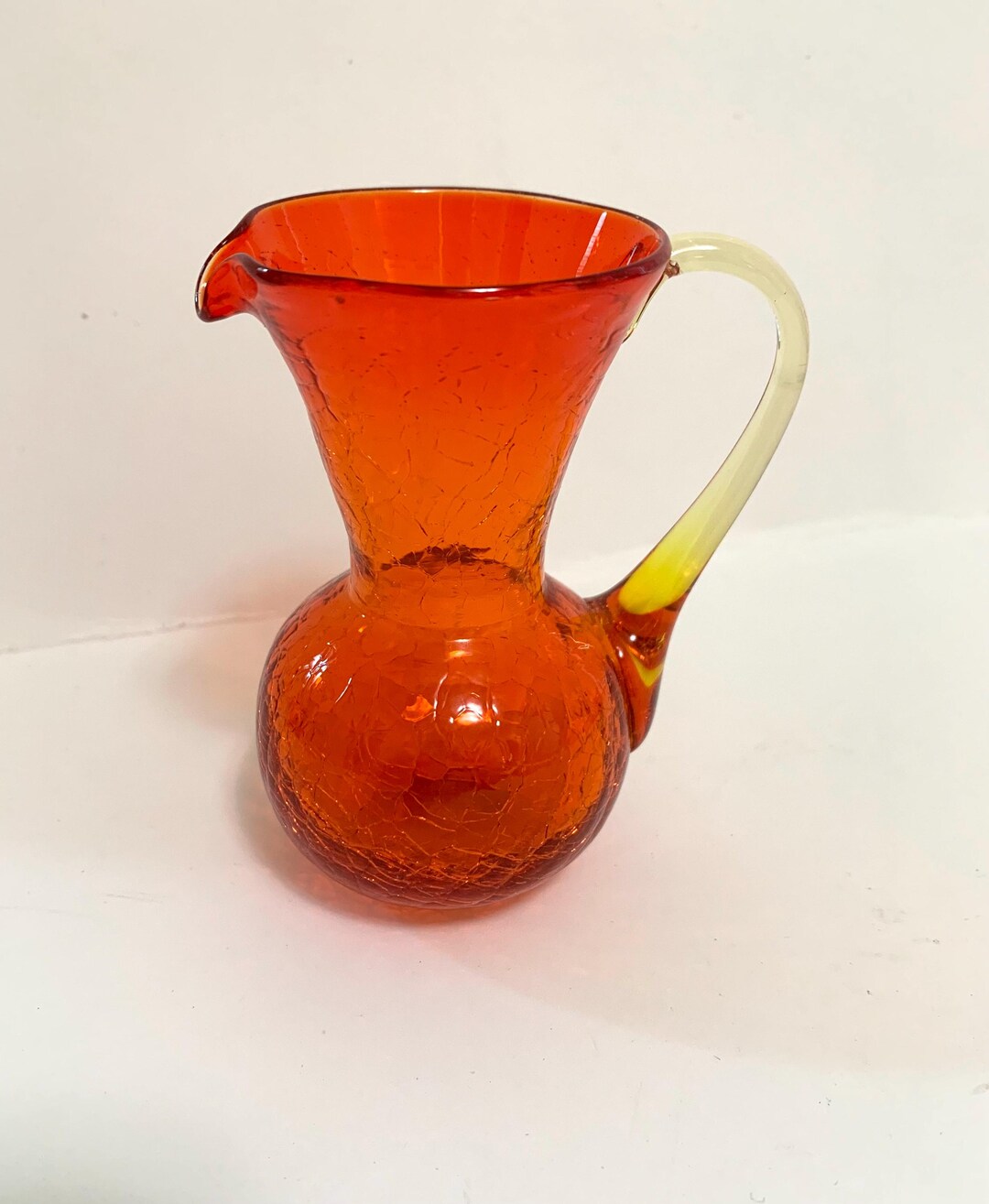 Vintage Blenko? Hand Blown Red Yellow Mini 3 3/4