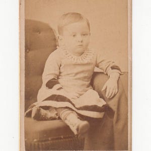 Antique 1800s CDV Photo Galion, OH Young Child Boy wearing Dress Carte de visite