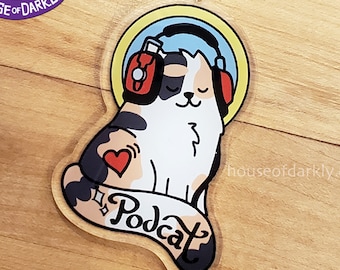 Podcat podcast kitty keychain