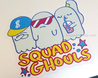 Squad Ghouls cool ghost friends translucent sticker