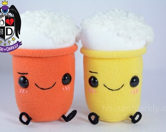 Half Pint Li'l Buddy (non-alcoholic) Beer glass plush, in 2 colors