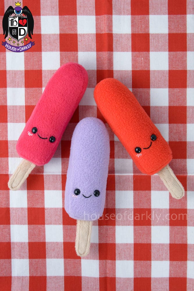 MADE TO ORDER: Perky Popsicle happy frozen treat food plush