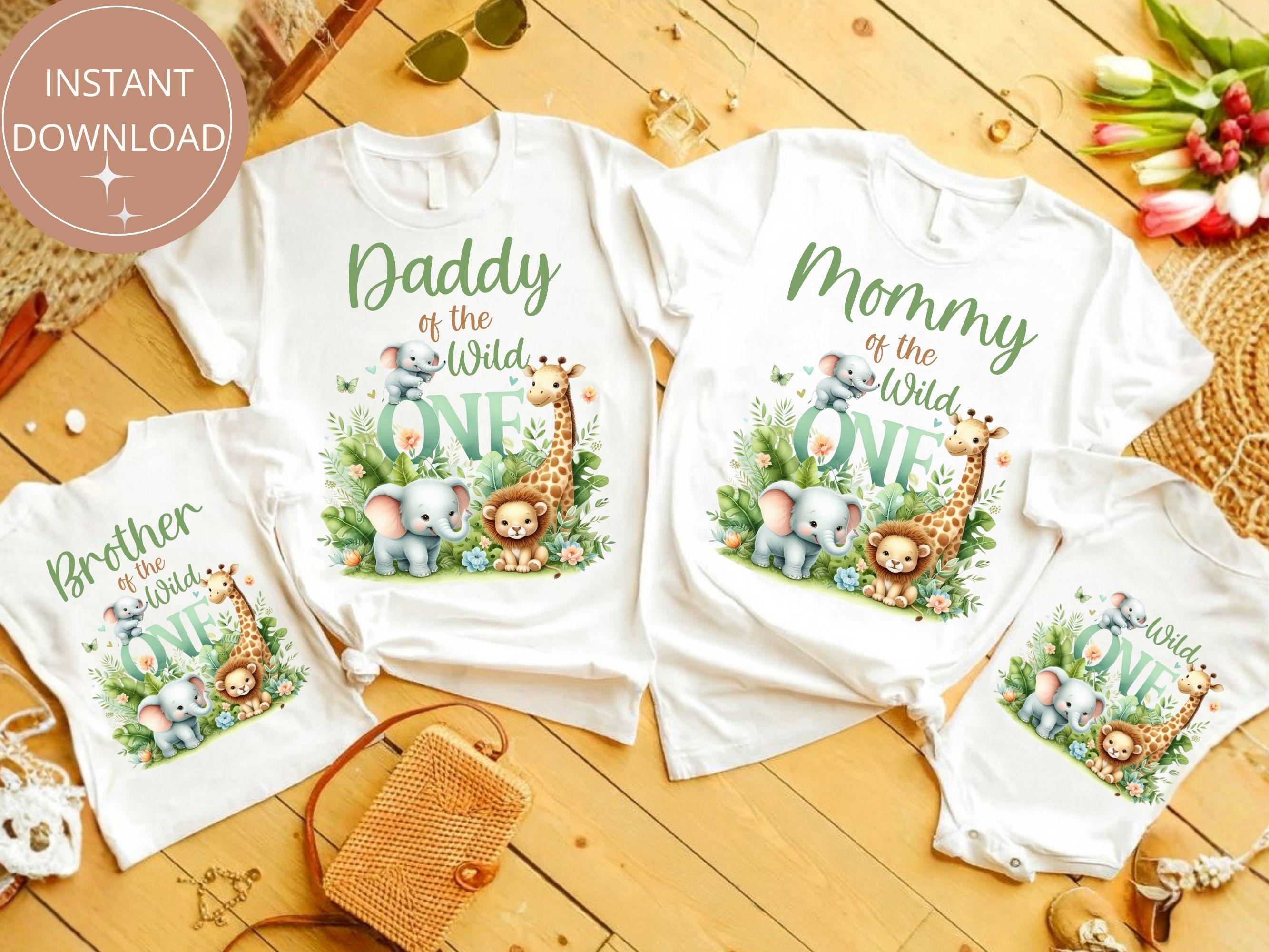 Safari Wild One Family PNG | 1st Birthday Jungle Animal Clipart ...
