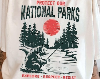 Camiseta "Protege Nuestros Parques Nacionales", Camiseta de Apoyo a los Parques Nacionales, Parques por Encima de las Ganancias, Regalo de Resistencia para Amantes de la Naturaleza, Regalo de Conservación