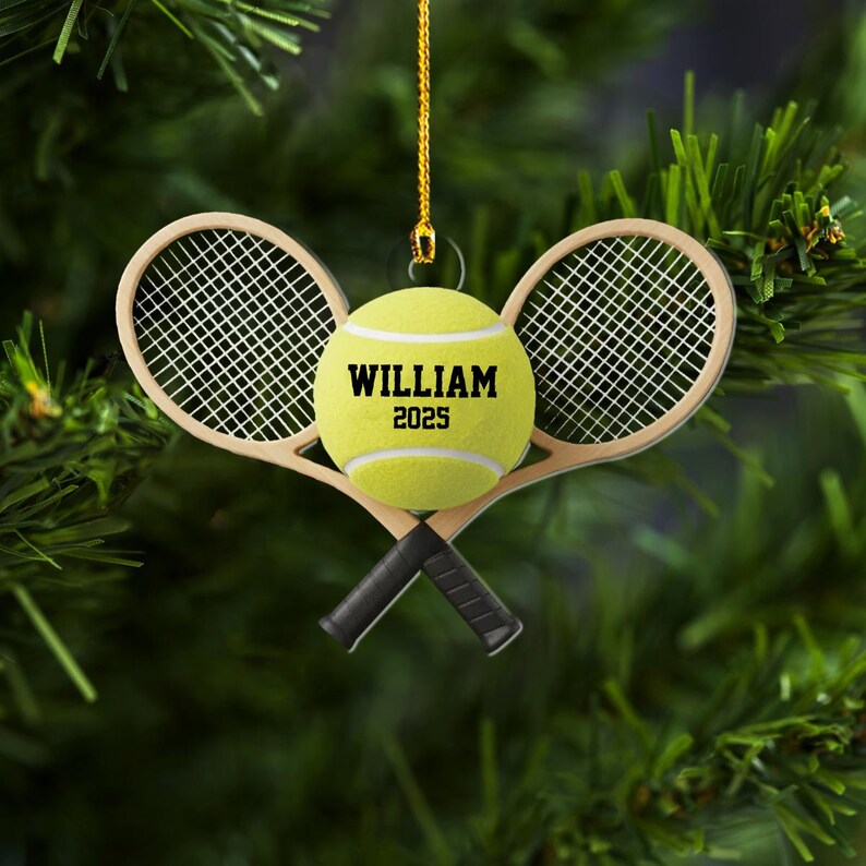 Personalized Tennis Christmas Ornament, Funny Sports Ornament, Tennis Player Gift, Sports Ornament, Tennis Club Keepsake, Tennis Lover Gift