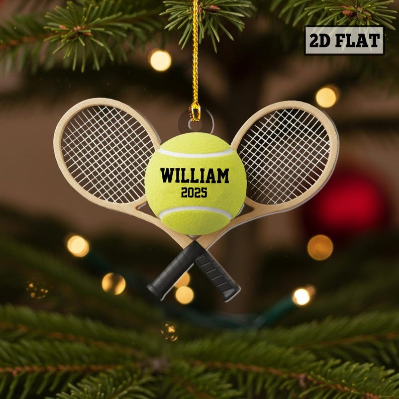 Personalized Tennis Christmas Ornament, Funny Sports Ornament, Tennis Player Gift, Sports Ornament, Tennis Club Keepsake, Tennis Lover Gift