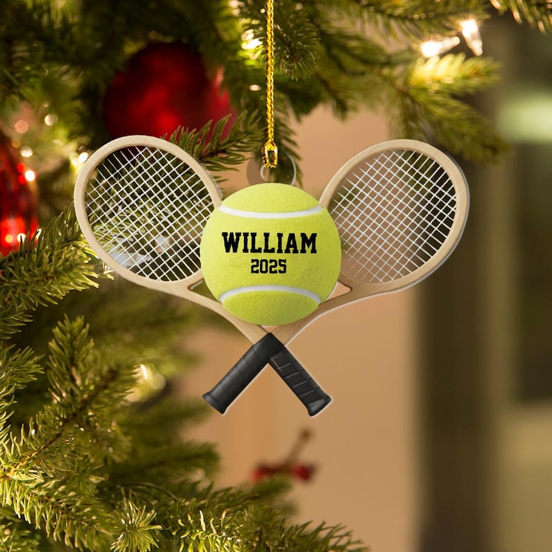 Personalized Tennis Christmas Ornament, Funny Sports Ornament, Tennis Player Gift, Sports Ornament, Tennis Club Keepsake, Tennis Lover Gift