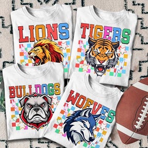 Custom Neon Mascot Shirt, Favorite Team Shirt, School Spirit Mascot Shirt, Matching Team Tee, Homecoming Mascot Color Tee, Custom Colors