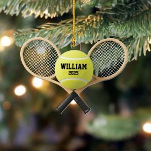 Personalized Tennis Christmas Ornament, Funny Sports Ornament, Tennis Player Gift, Sports Ornament, Tennis Club Keepsake, Tennis Lover Gift