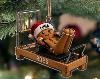 Personalized Pilates Reformer Ornament, Gingerbread Christmas Ornament with Name, Pilates Instructor Gift, Gift for Pilates Lover 2026
