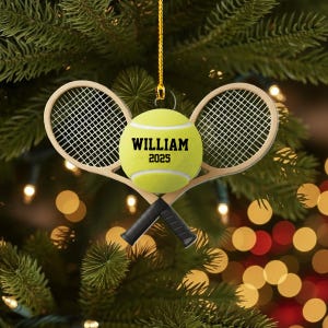 Personalized Tennis Christmas Ornament, Funny Sports Ornament, Tennis Player Gift, Sports Ornament, Tennis Club Keepsake, Tennis Lover Gift