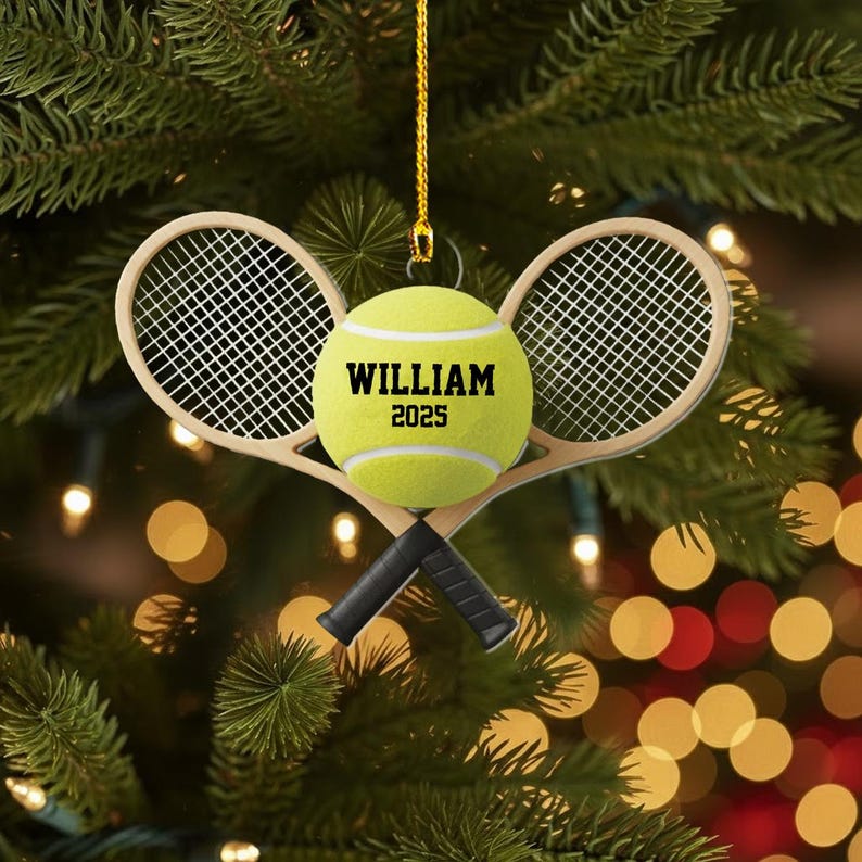 Personalized Tennis Christmas Ornament, Funny Sports Ornament, Tennis Player Gift, Sports Ornament, Tennis Club Keepsake, Tennis Lover Gift