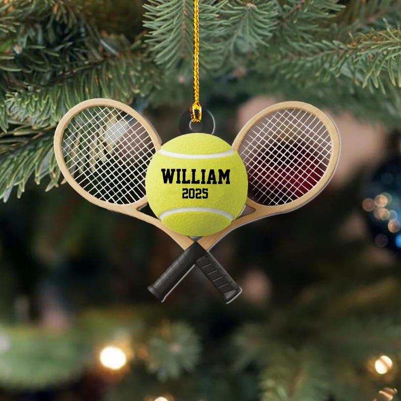 Personalized Tennis Christmas Ornament, Funny Sports Ornament, Tennis Player Gift, Sports Ornament, Tennis Club Keepsake, Tennis Lover Gift