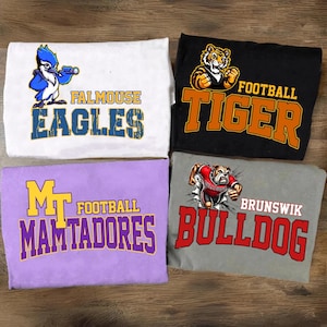 Custom School Spirit Mascot Name Shirt, Personalized Sports Team, Custom School Logo, School Spirit, Retro School Mascot, Game Day Shirt