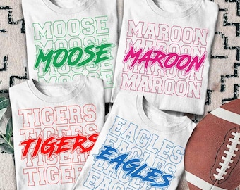 Custom Mascot School Team Name Shirt, Cheer Team Mascot Game Day, Booster High School Mascot, Favorite Team Tee, School Spirit Mascot Shirt