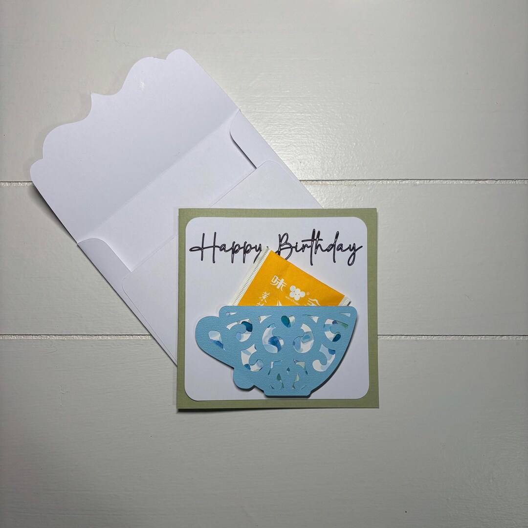 Handmade Teacup Pocket Card – Laser-cut 3D Design, Tea Bag Holder ...