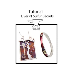 May include: A tutorial on how to make jewelry using the liver of sulfur technique. The image shows a silver pendant with a tree design and a red and silver ring. The text "Little Rock Jewellery Studio" is also visible.