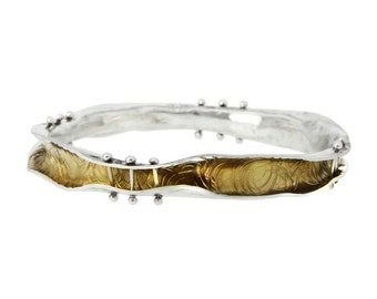 Silver Wave Bangle - Custom Jewelry Making Design, Custom Bracelet Size